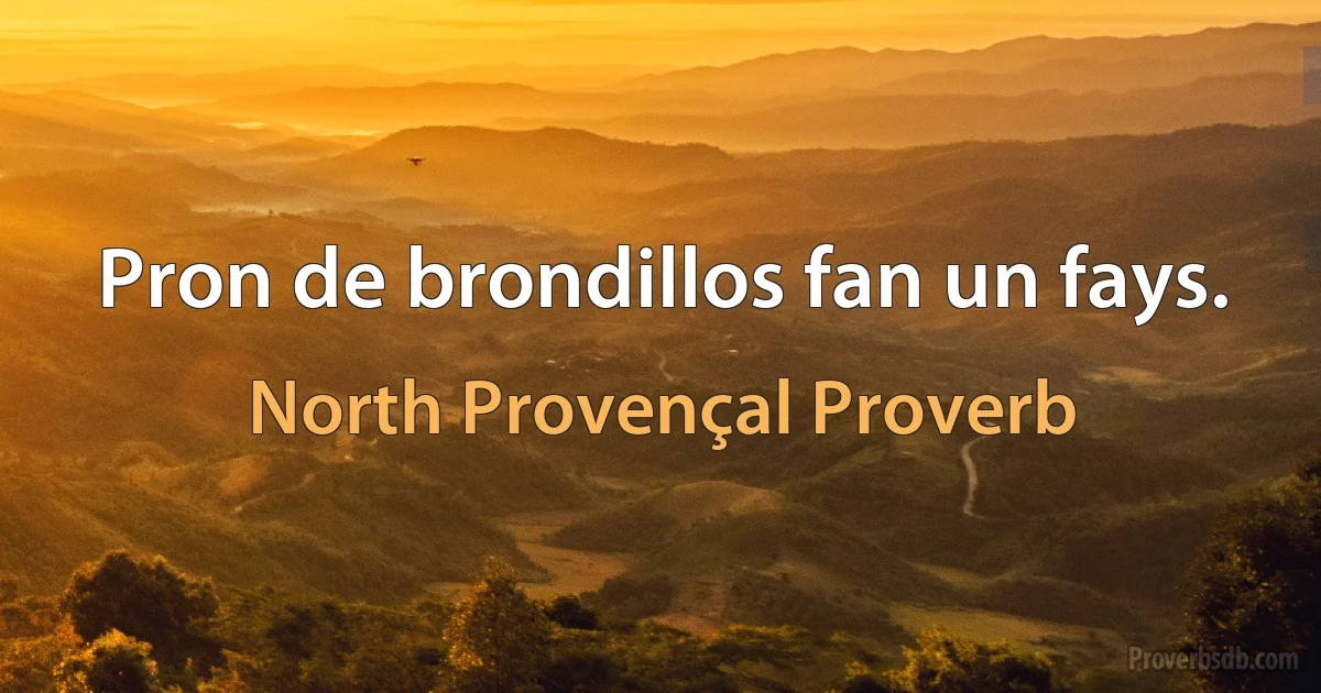 Pron de brondillos fan un fays. (North Provençal Proverb)