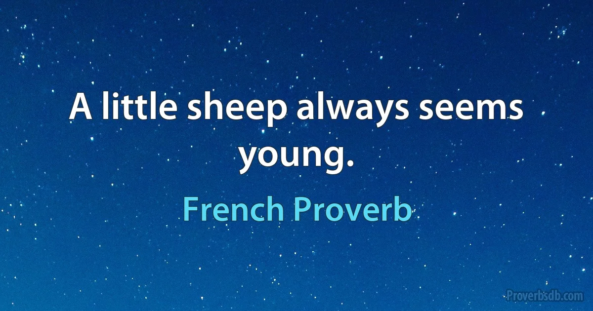 A little sheep always seems young. (French Proverb)