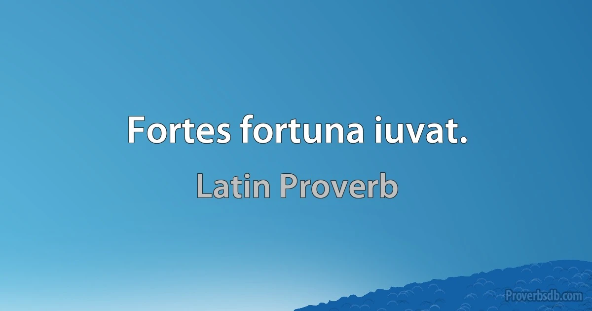 Fortes fortuna iuvat. (Latin Proverb)