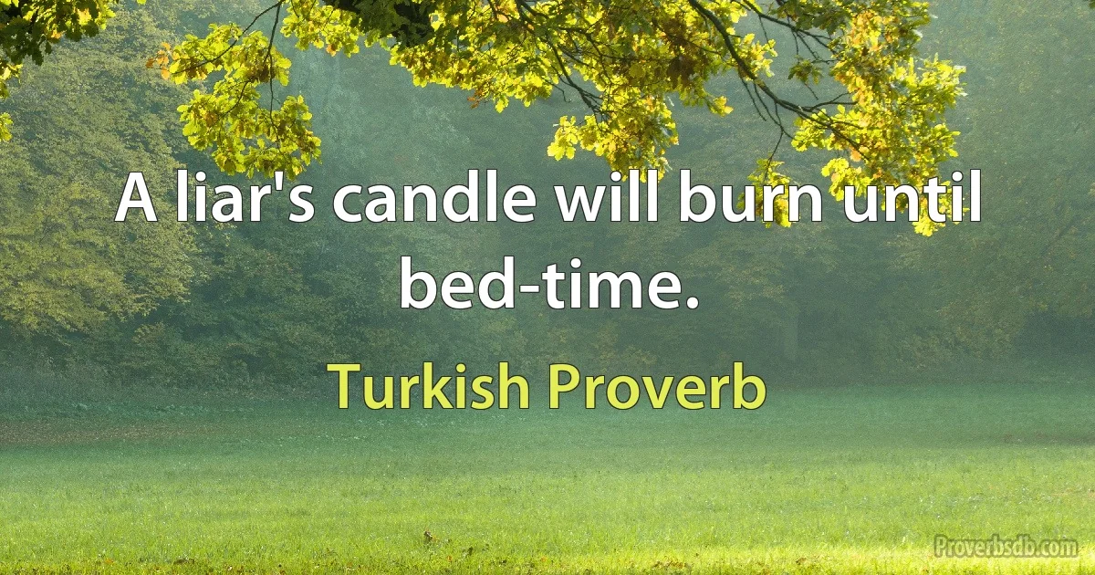 A liar's candle will burn until bed-time. (Turkish Proverb)