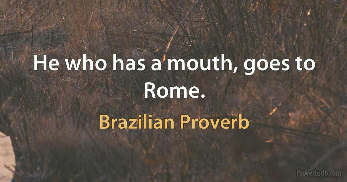 He who has a mouth, goes to Rome. (Brazilian Proverb)