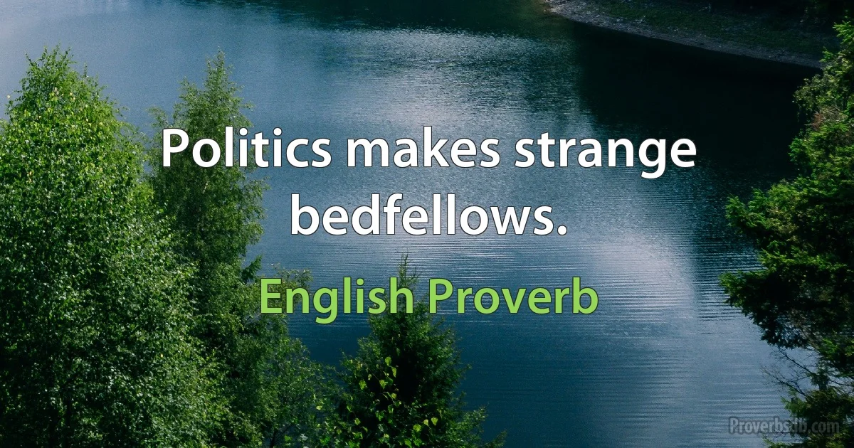 Politics makes strange bedfellows. (English Proverb)