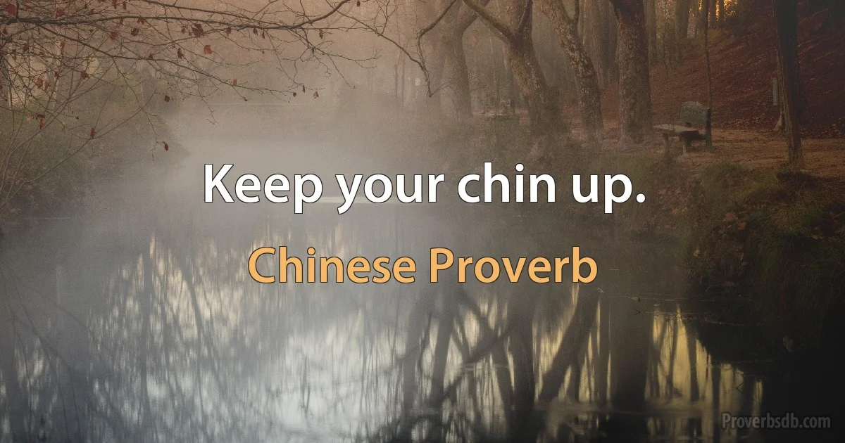 Keep your chin up. (Chinese Proverb)