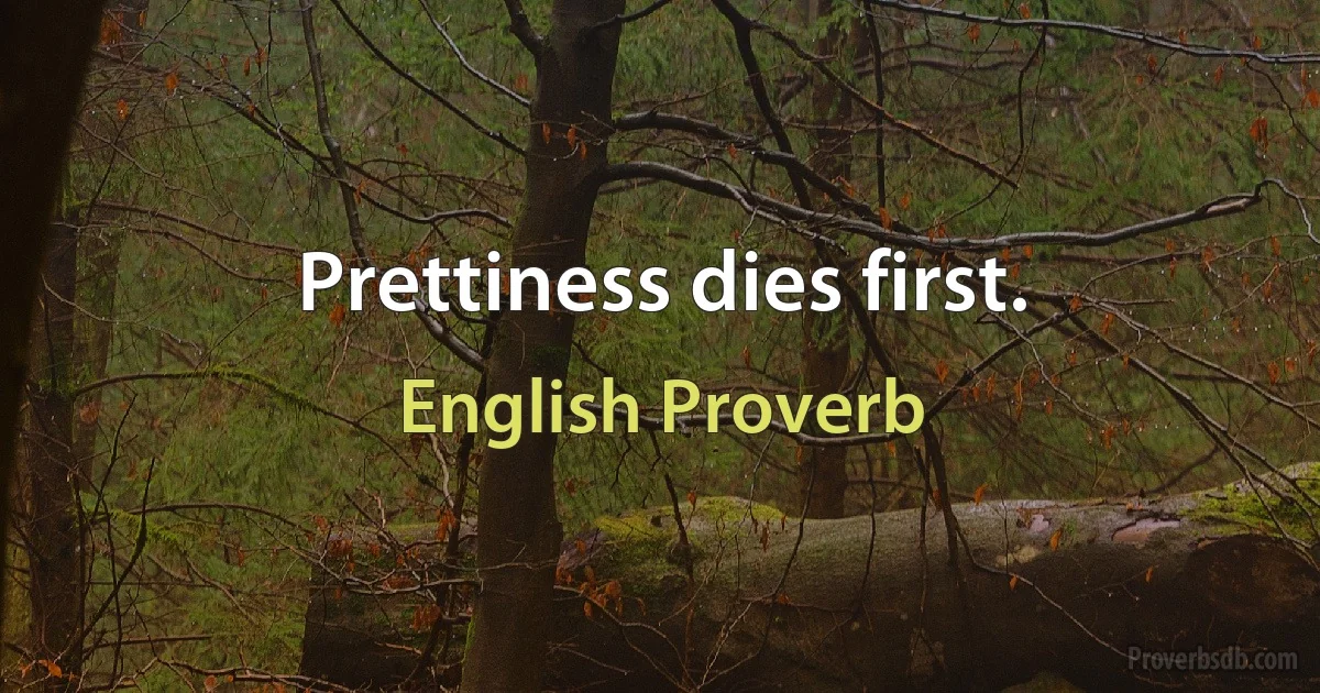 Prettiness dies first. (English Proverb)