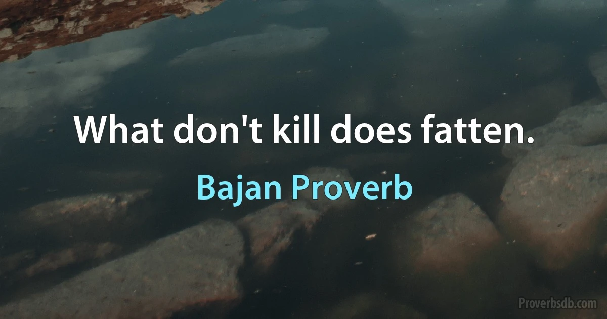 What don't kill does fatten. (Bajan Proverb)