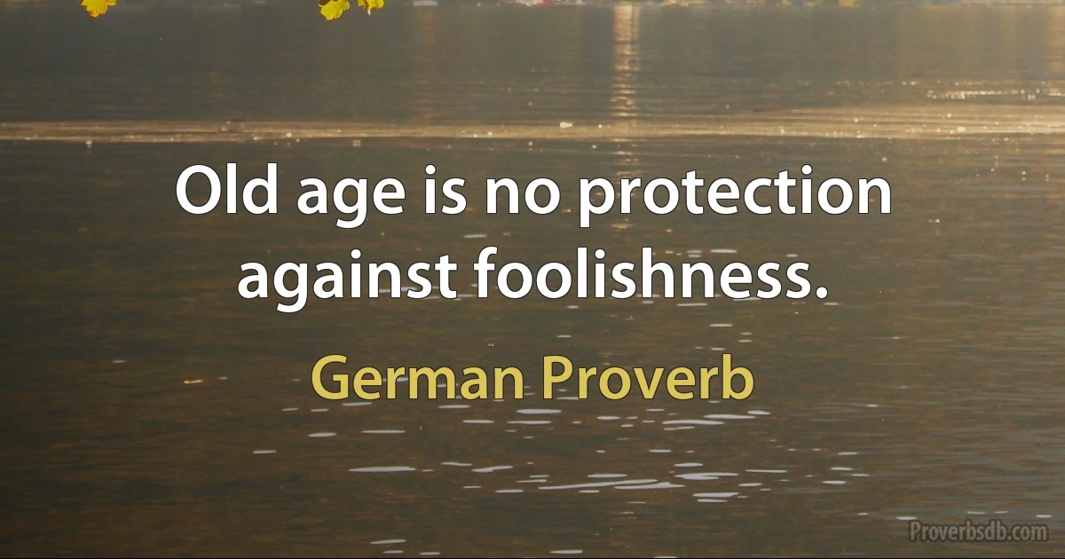 Old age is no protection against foolishness. (German Proverb)