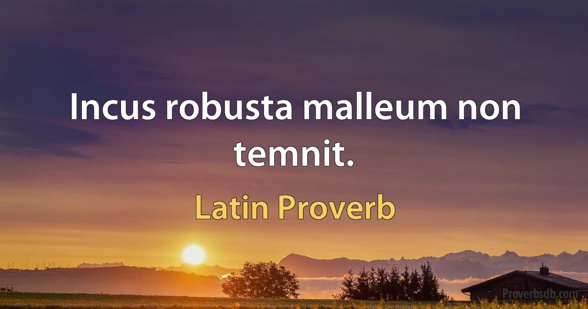 Incus robusta malleum non temnit. (Latin Proverb)