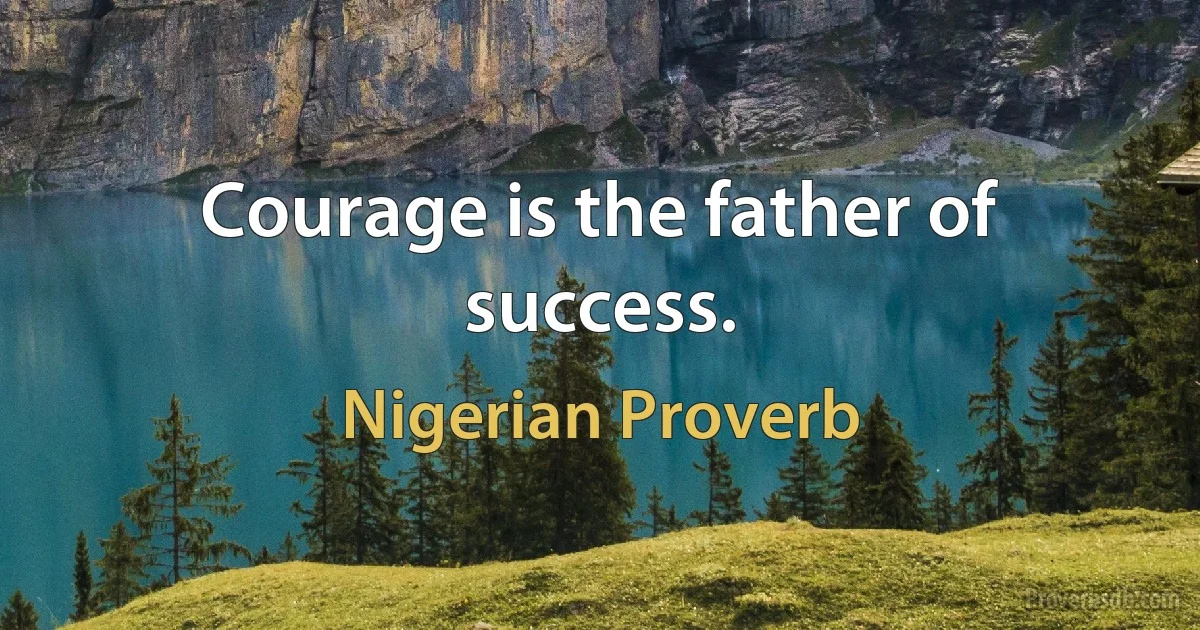 Courage is the father of success. (Nigerian Proverb)