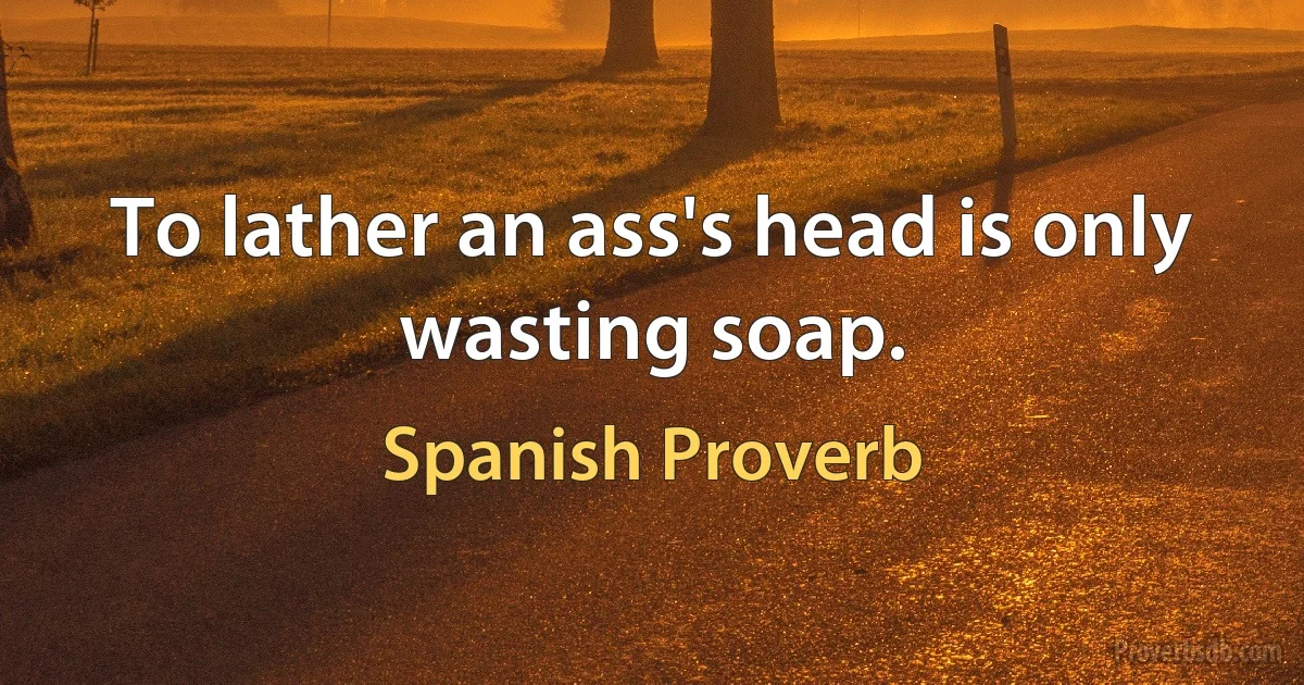 To lather an ass's head is only wasting soap. (Spanish Proverb)