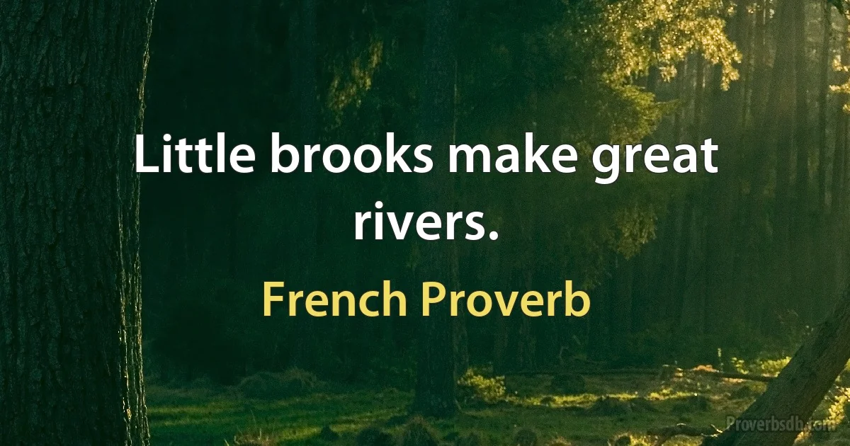 Little brooks make great rivers. (French Proverb)