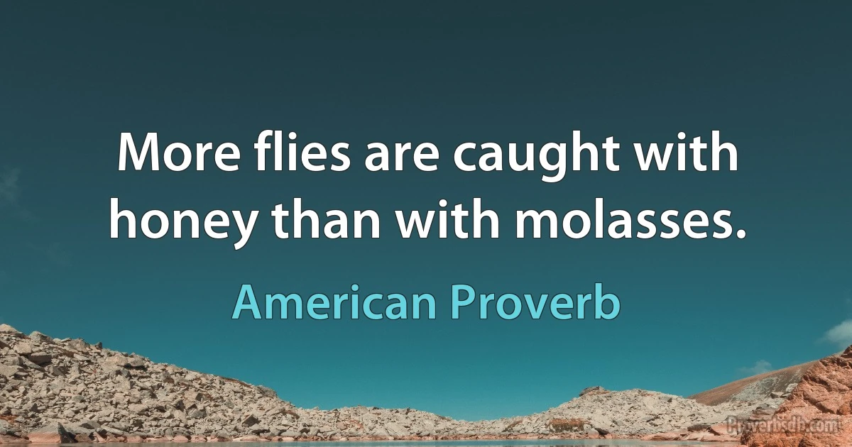 More flies are caught with honey than with molasses. (American Proverb)