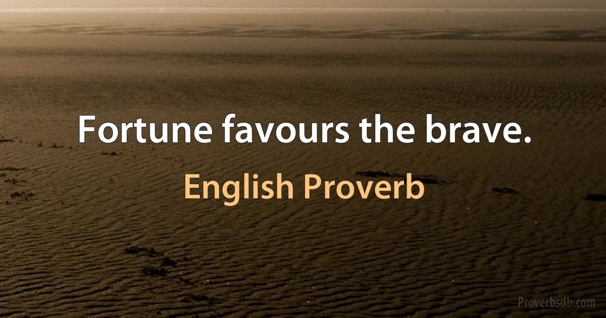 Fortune favours the brave. (English Proverb)