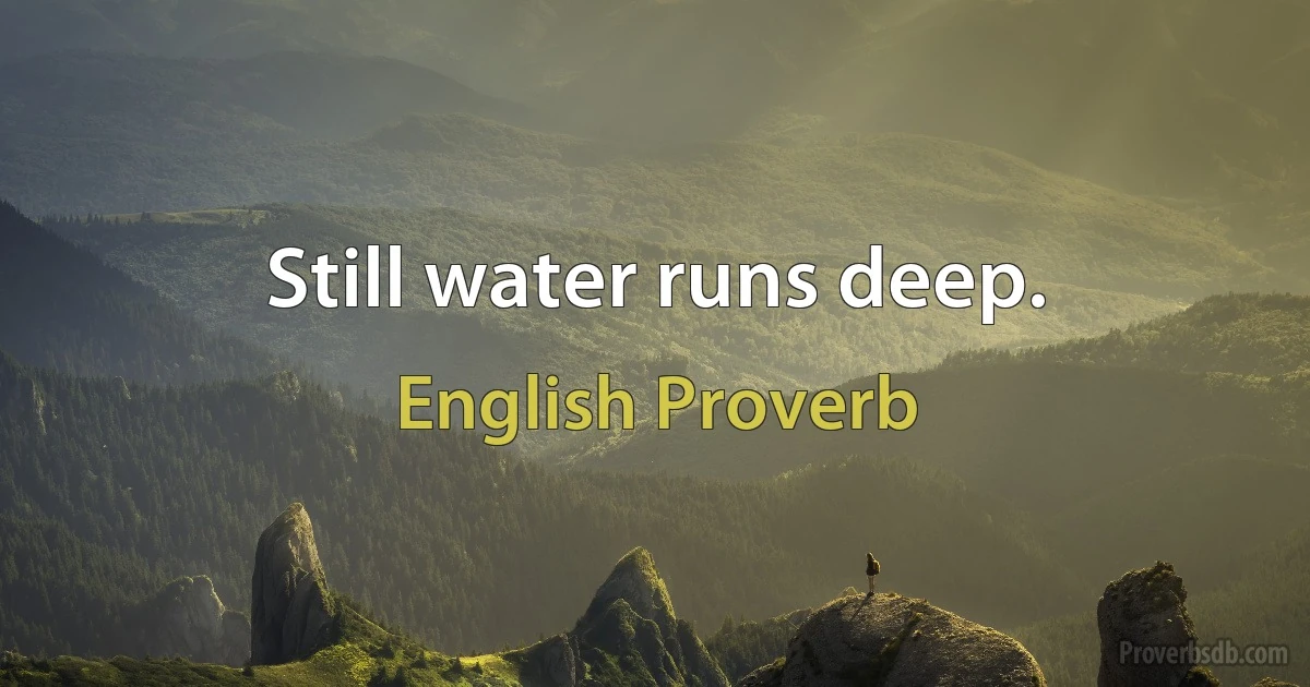 Still water runs deep. (English Proverb)