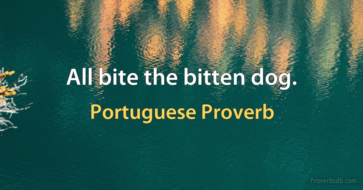 All bite the bitten dog. (Portuguese Proverb)