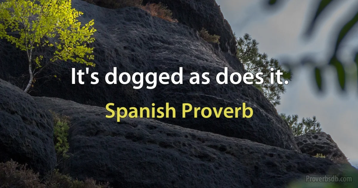 It's dogged as does it. (Spanish Proverb)