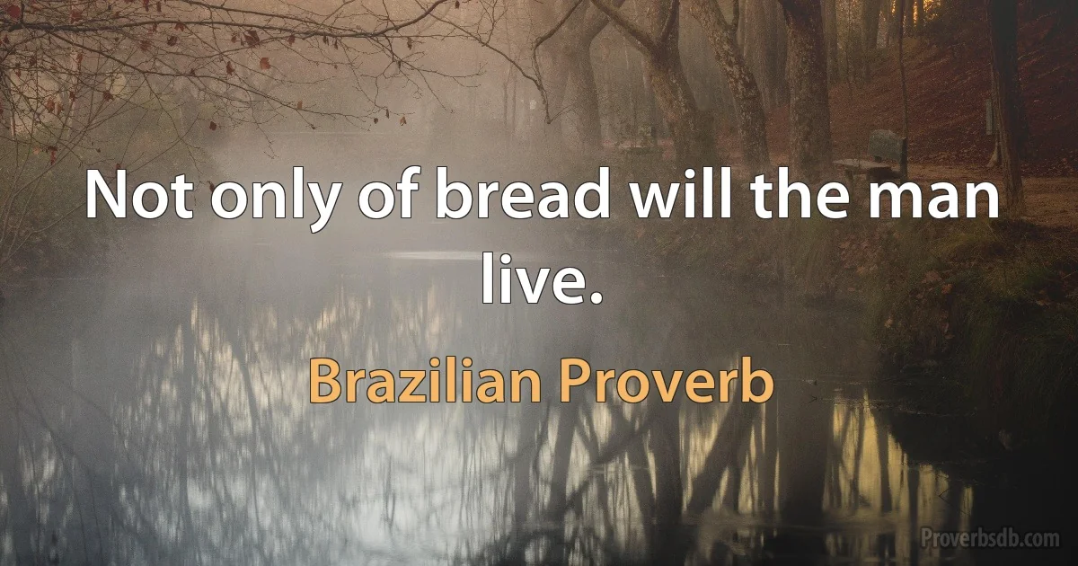 Not only of bread will the man live. (Brazilian Proverb)