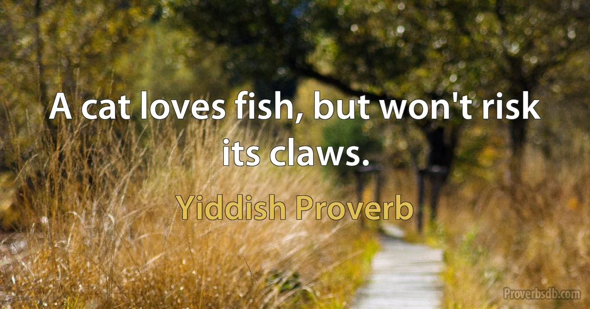 A cat loves fish, but won't risk its claws. (Yiddish Proverb)