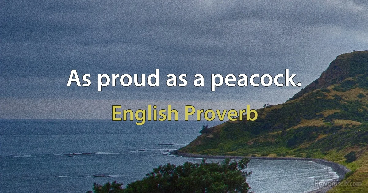 As proud as a peacock. (English Proverb)