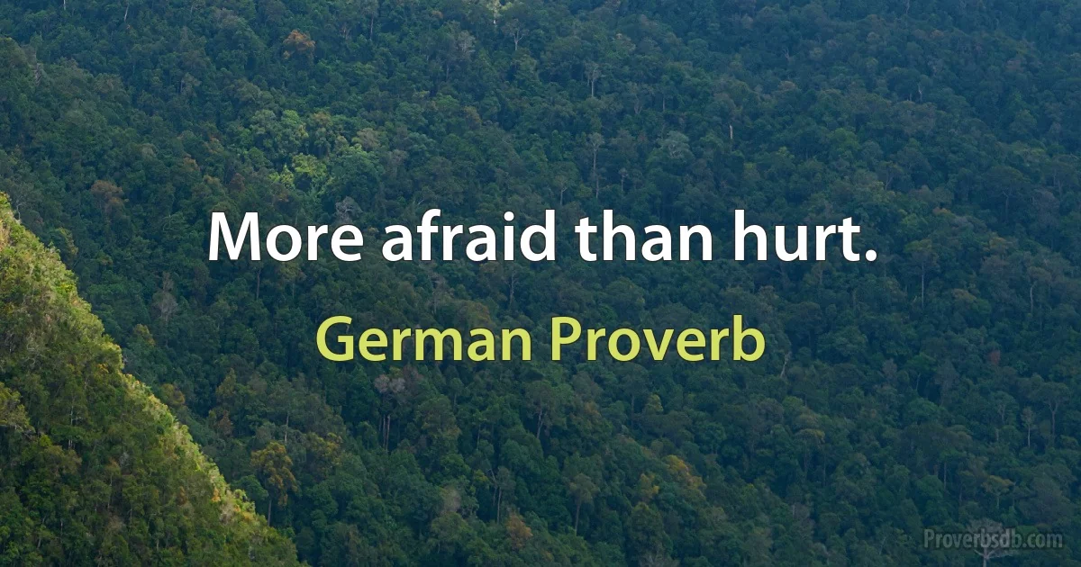 More afraid than hurt. (German Proverb)