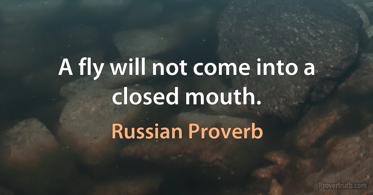 A fly will not come into a closed mouth. (Russian Proverb)