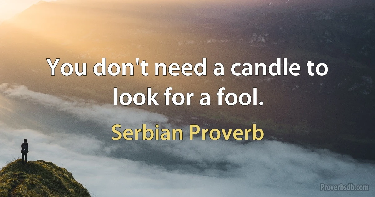 You don't need a candle to look for a fool. (Serbian Proverb)