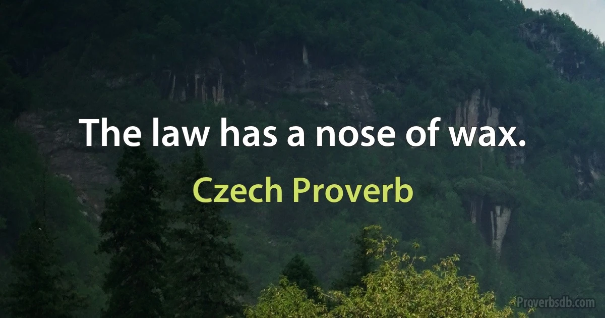 The law has a nose of wax. (Czech Proverb)