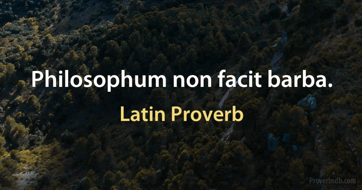 Philosophum non facit barba. (Latin Proverb)