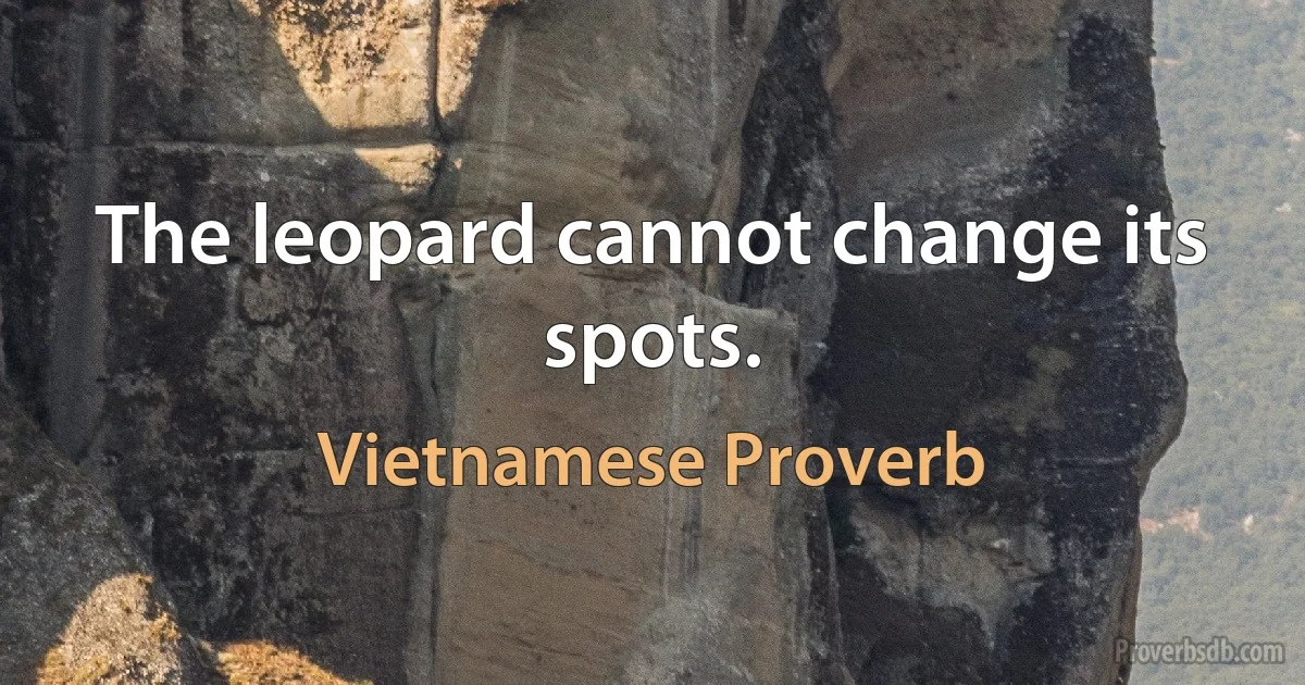 The leopard cannot change its spots. (Vietnamese Proverb)