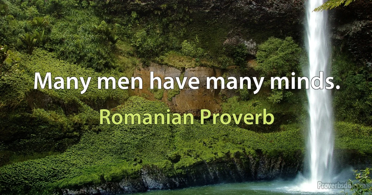 Many men have many minds. (Romanian Proverb)