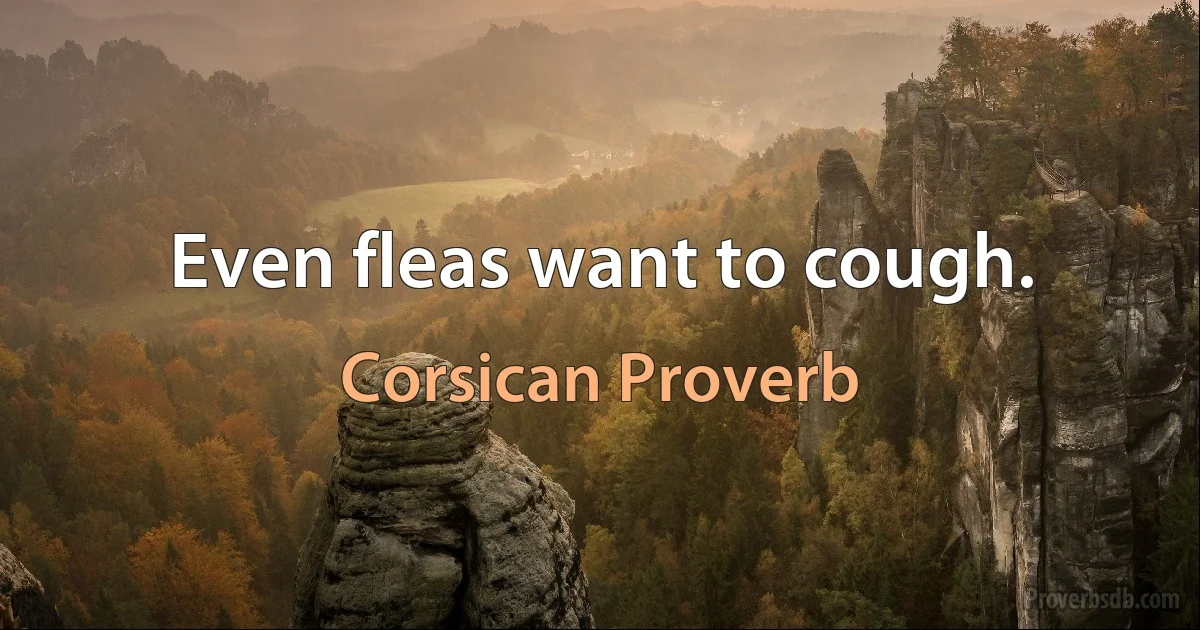 Even fleas want to cough. (Corsican Proverb)