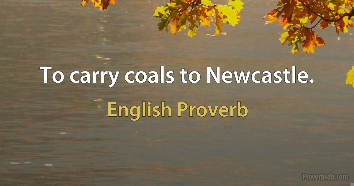 To carry coals to Newcastle. (English Proverb)