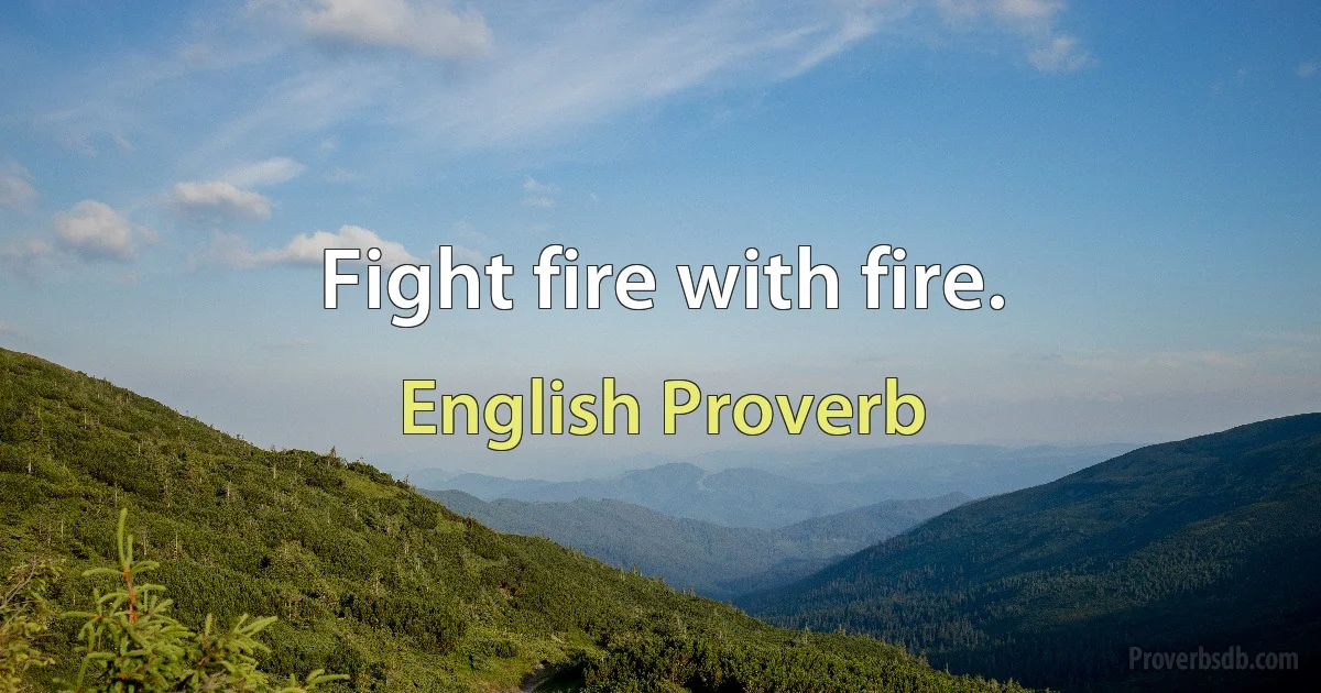 Fight fire with fire. (English Proverb)