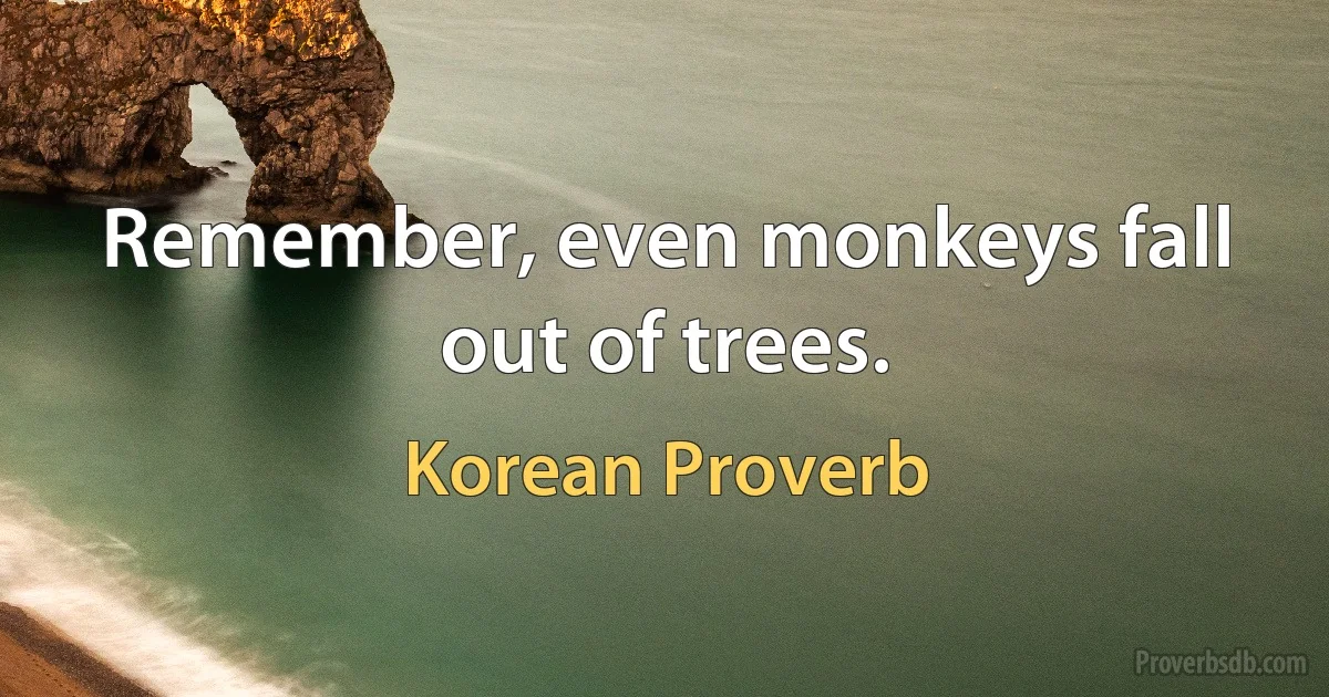 Remember, even monkeys fall out of trees. (Korean Proverb)