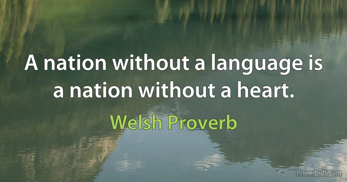 A nation without a language is a nation without a heart. (Welsh Proverb)