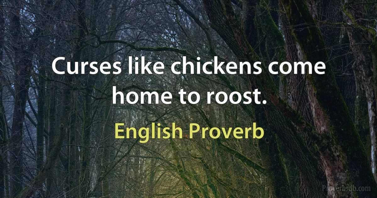 Curses like chickens come home to roost. (English Proverb)