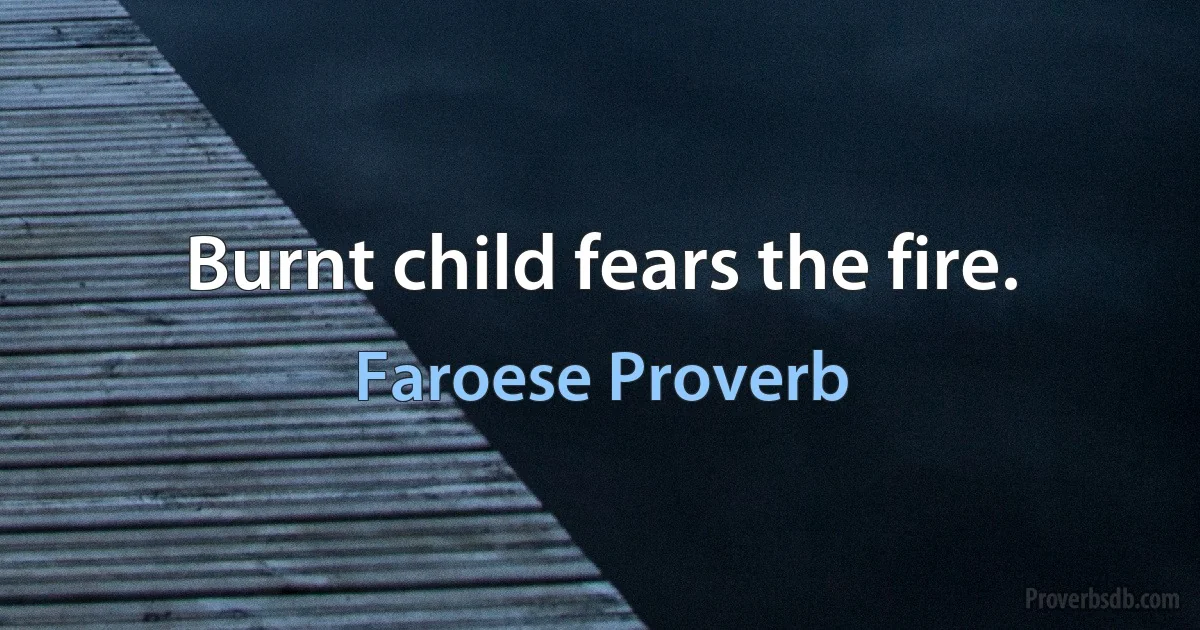 Burnt child fears the fire. (Faroese Proverb)