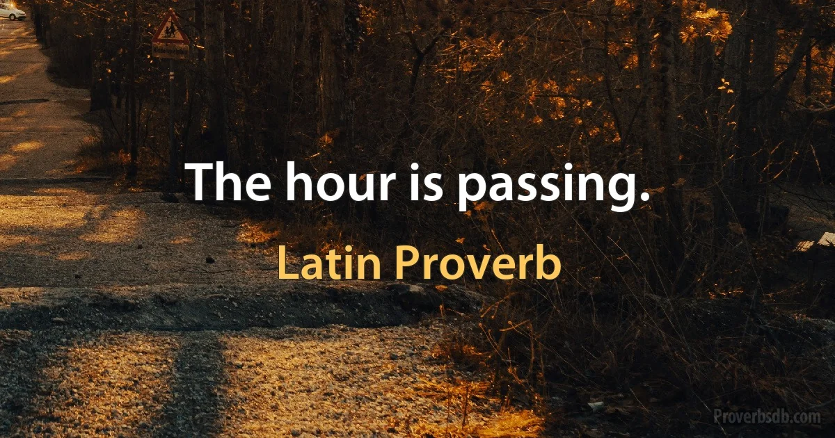 The hour is passing. (Latin Proverb)