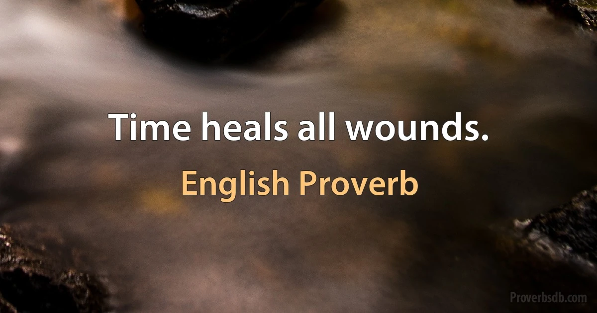 Time heals all wounds. (English Proverb)