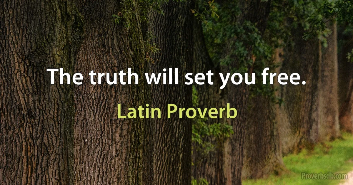 The truth will set you free. (Latin Proverb)