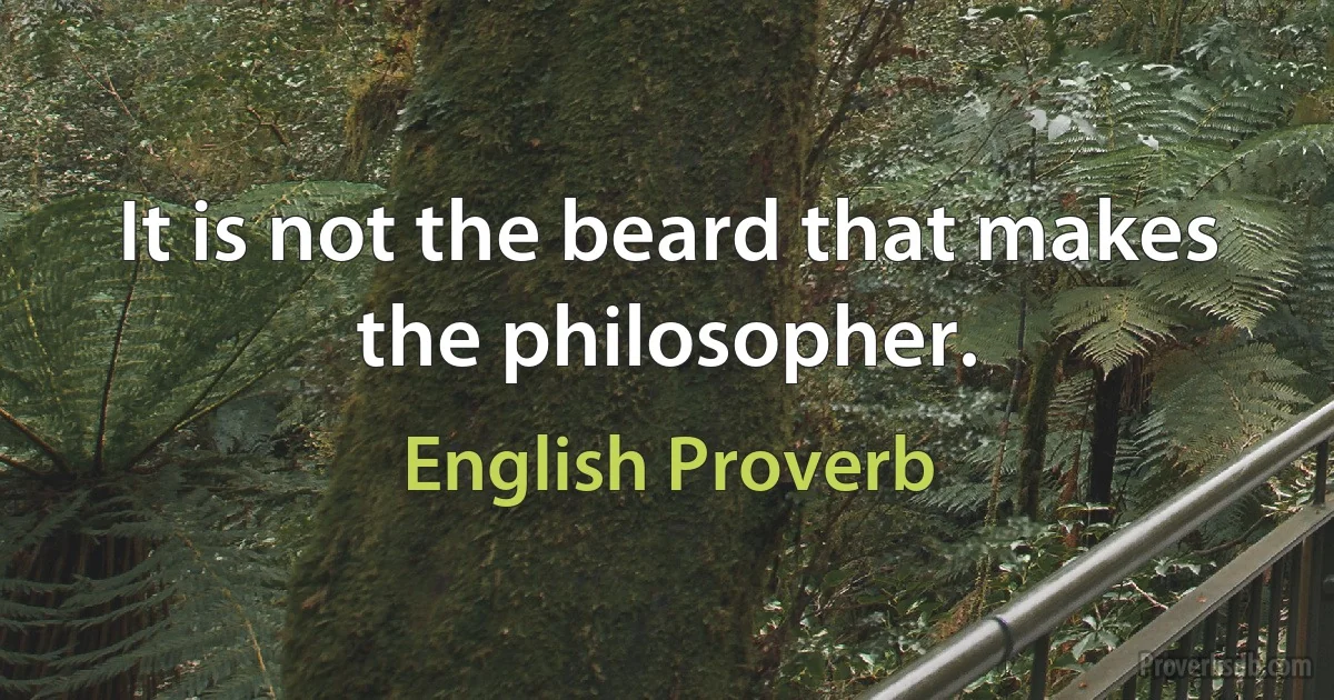 It is not the beard that makes the philosopher. (English Proverb)