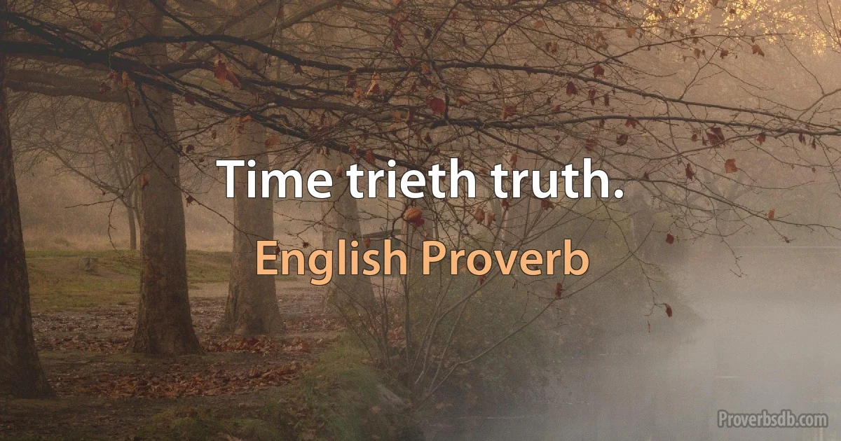 Time trieth truth. (English Proverb)