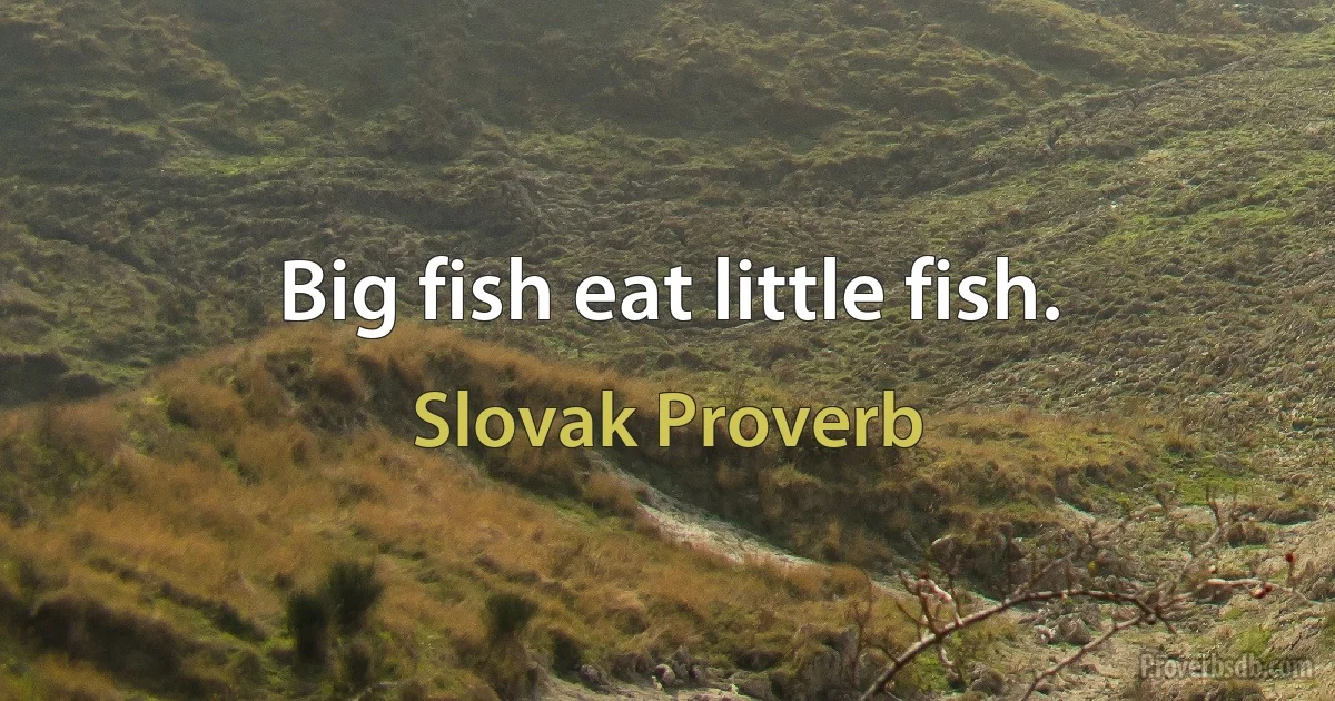 Big fish eat little fish. (Slovak Proverb)