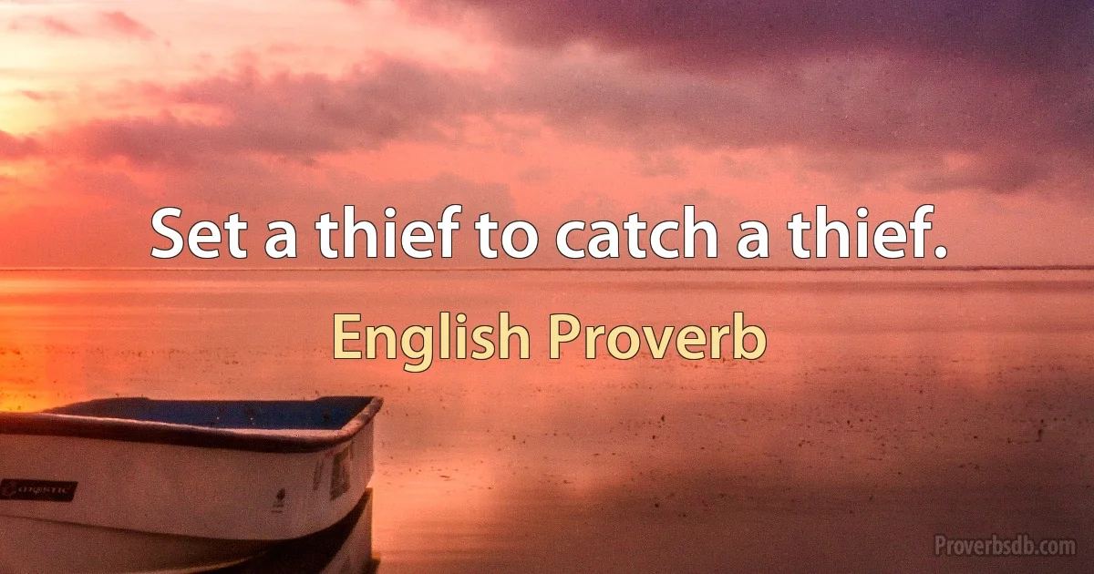 Set a thief to catch a thief. (English Proverb)