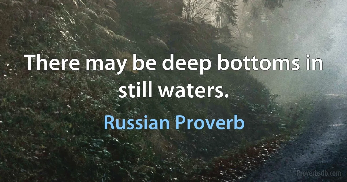 There may be deep bottoms in still waters. (Russian Proverb)