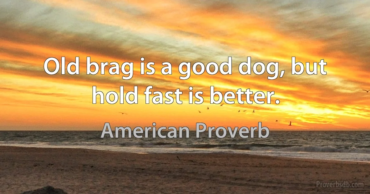 Old brag is a good dog, but hold fast is better. (American Proverb)