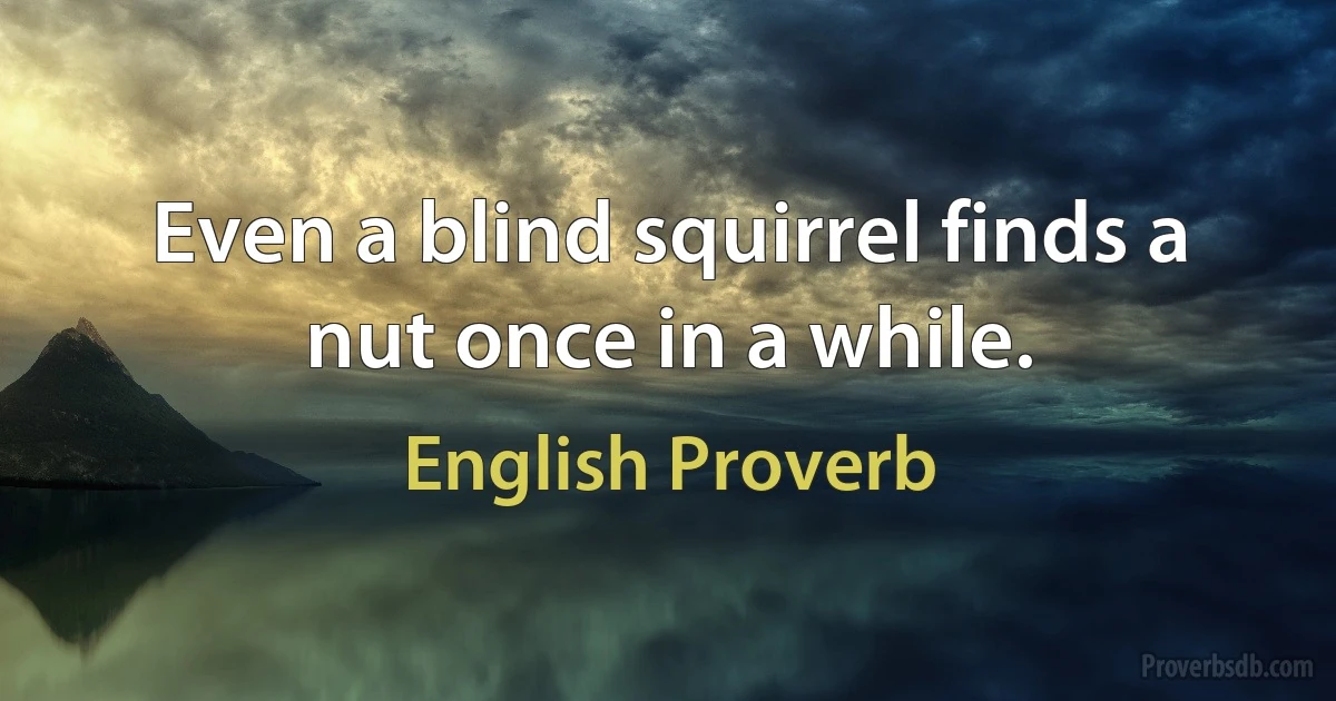 Even a blind squirrel finds a nut once in a while. (English Proverb)