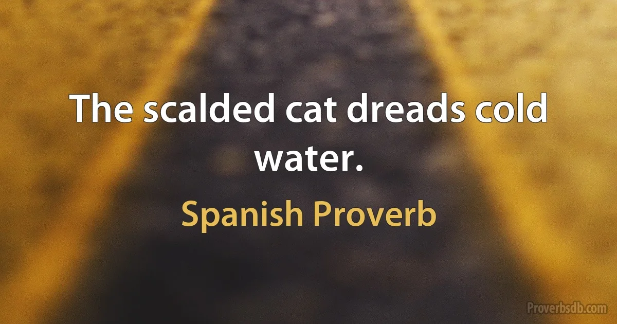 The scalded cat dreads cold water. (Spanish Proverb)