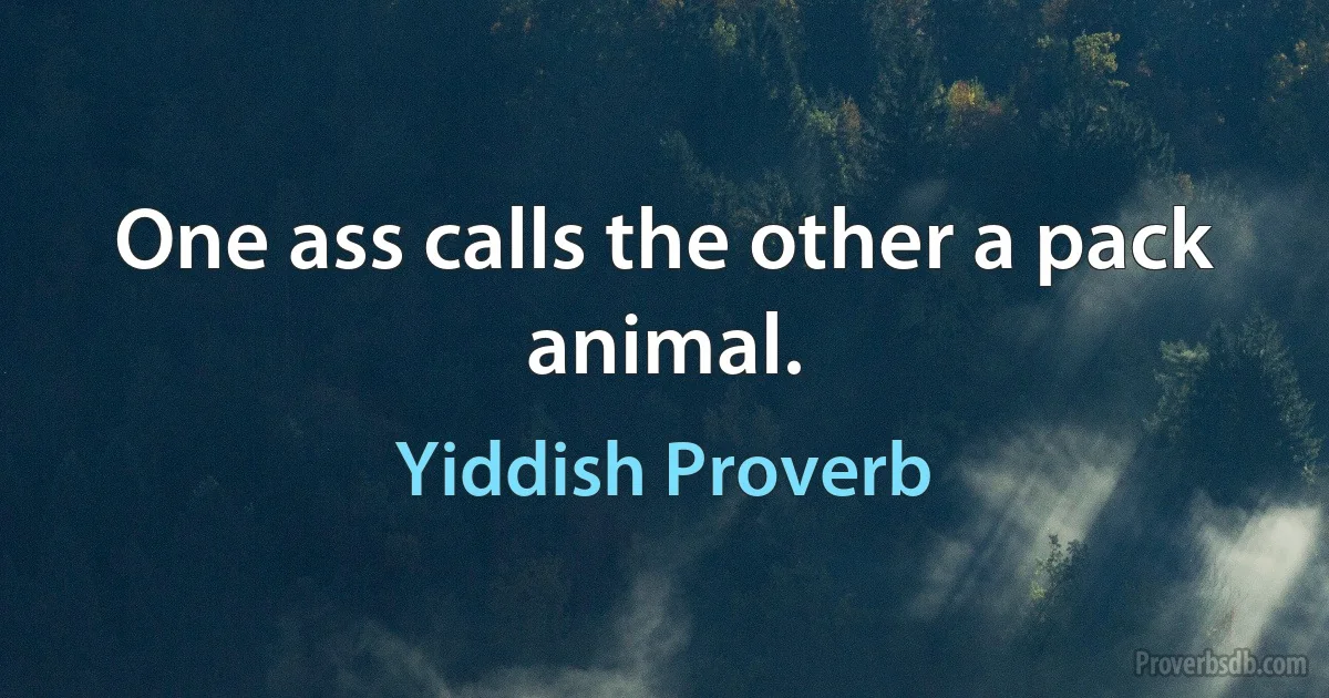 One ass calls the other a pack animal. (Yiddish Proverb)