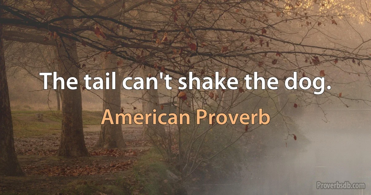 The tail can't shake the dog. (American Proverb)