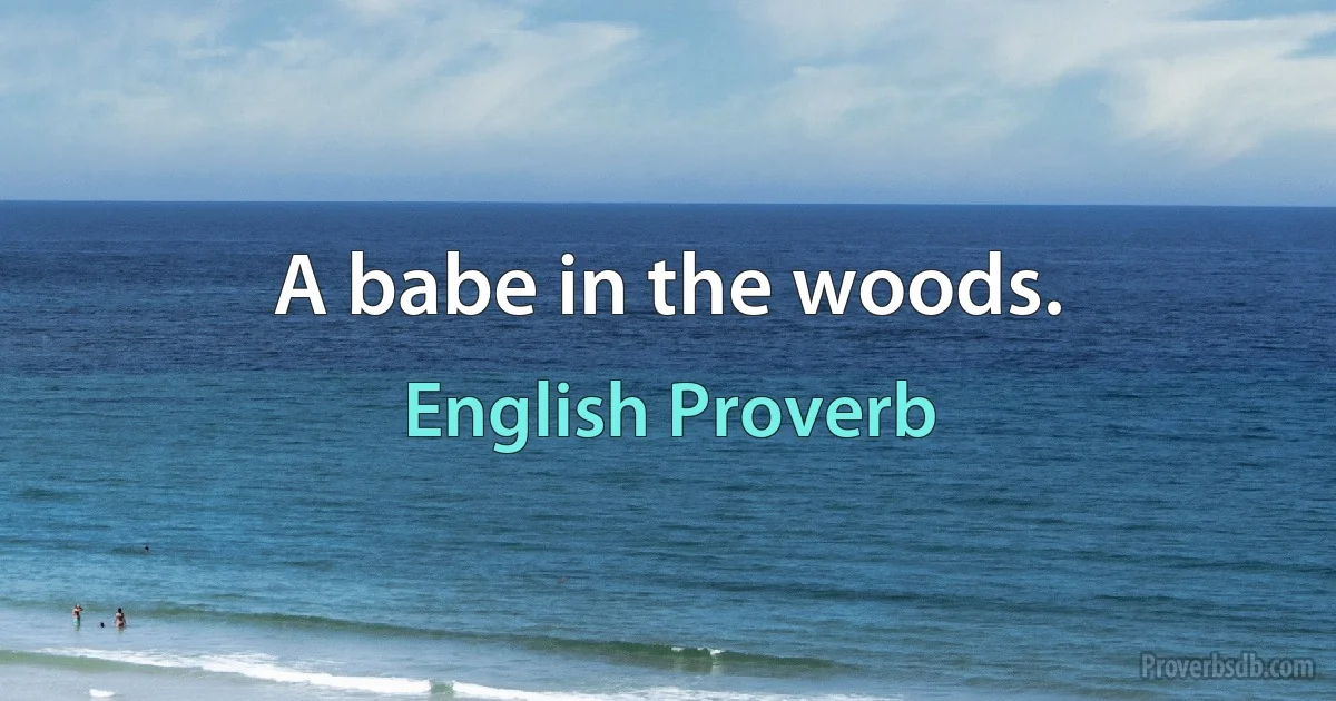 A babe in the woods. (English Proverb)